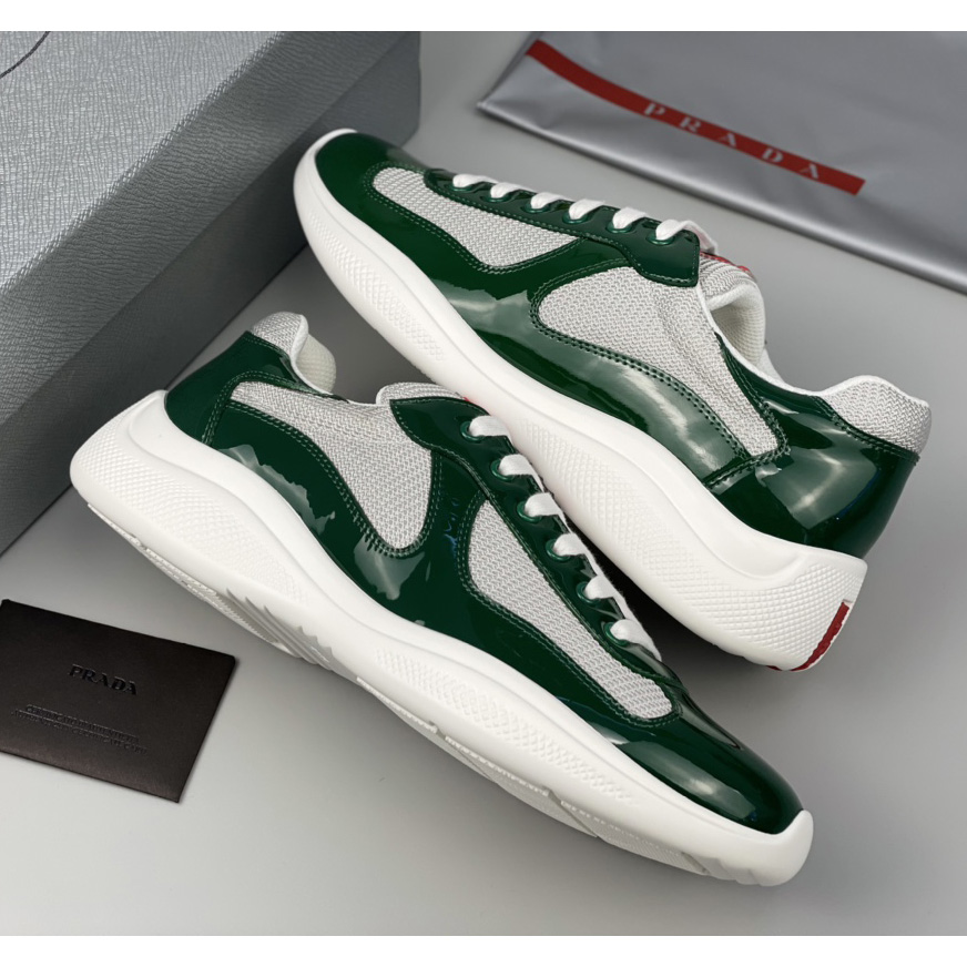 Prada Male America's Cup Sneaker In Green(Upon UK size) - FashionPlug