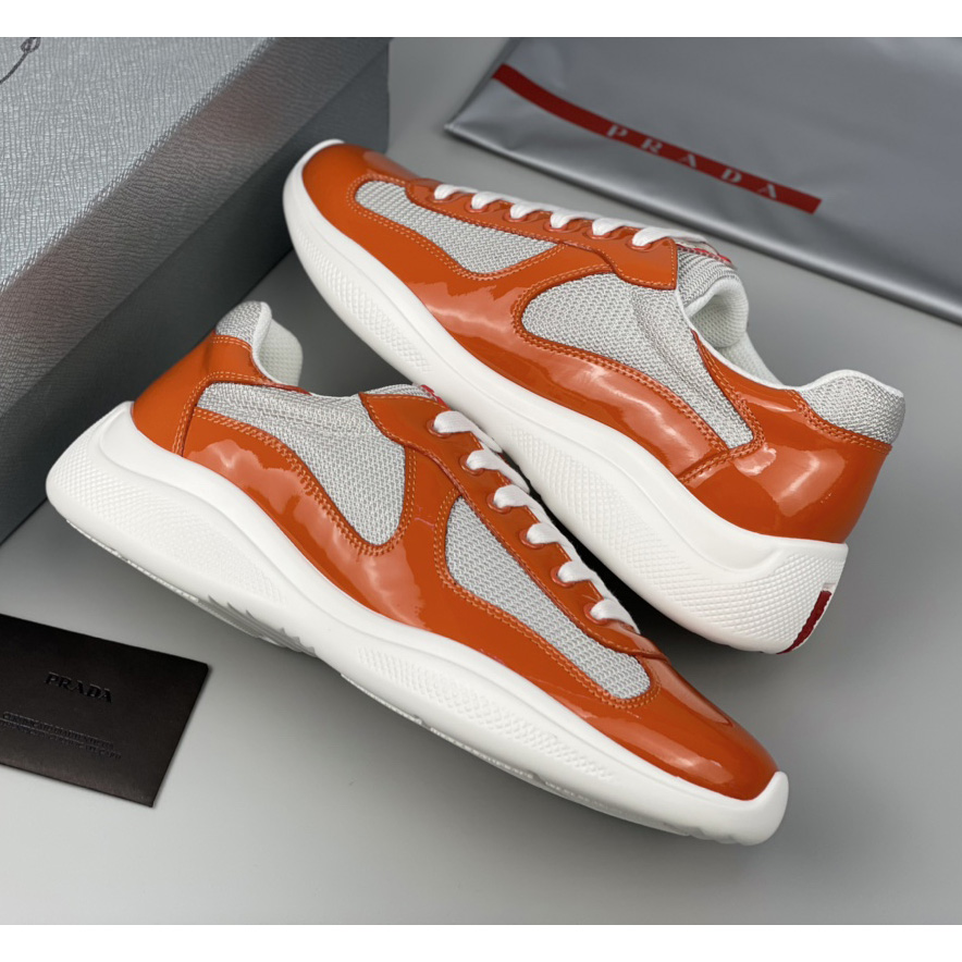 Prada Male America's Cup Sneaker In Orange(upon uk size) - FashionPlug