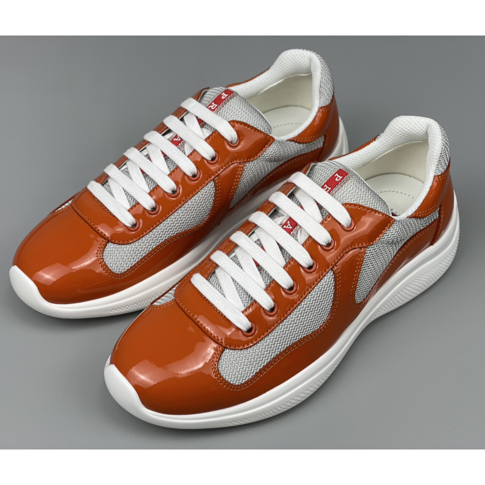 Prada Male America's Cup Sneaker In Orange(upon uk size) - FashionPlug