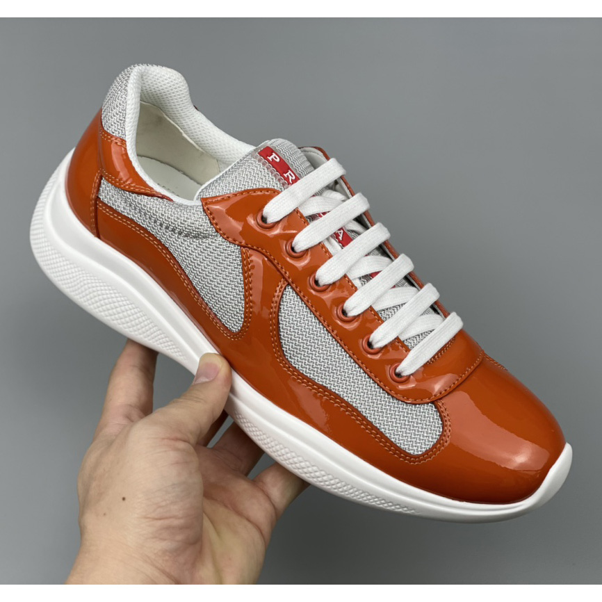Prada Male America's Cup Sneaker In Orange(upon uk size) - FashionPlug