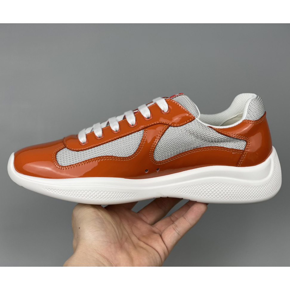 Prada Male America's Cup Sneaker In Orange(upon uk size) - FashionPlug