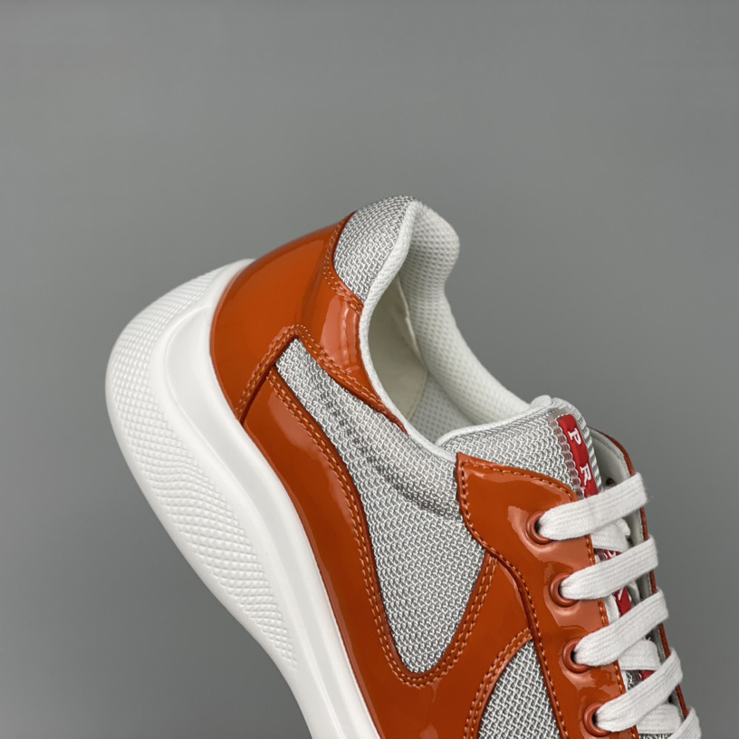 Prada Male America's Cup Sneaker In Orange(upon uk size) - FashionPlug