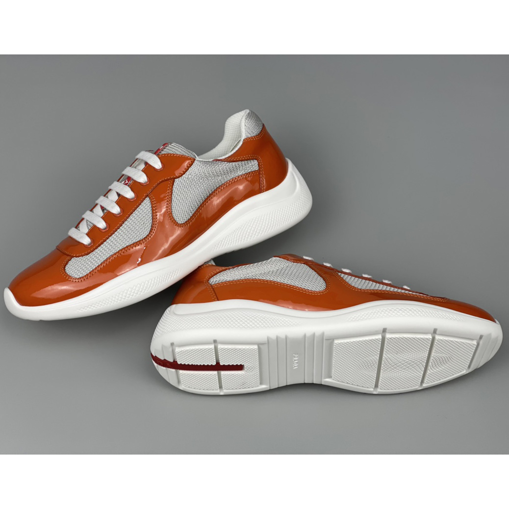 Prada Male America's Cup Sneaker In Orange(upon uk size) - FashionPlug