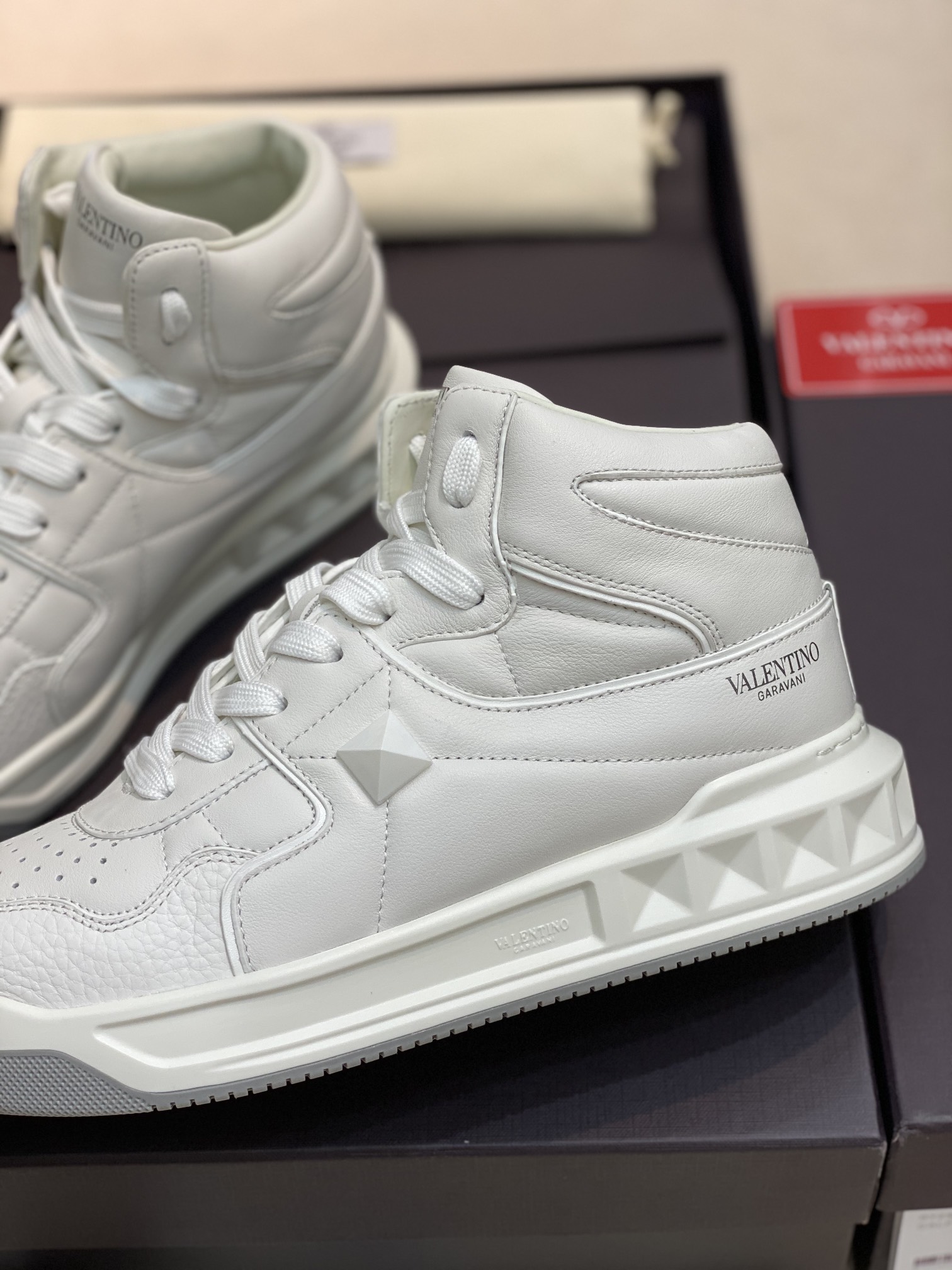 Valenti One Stud Mid-Top Nappa Sneaker - FashionPlug