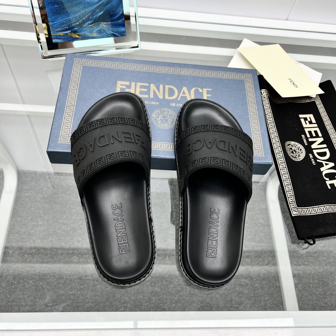 Versace x Fendi Fendace Logo  Sliders - FashionPlug