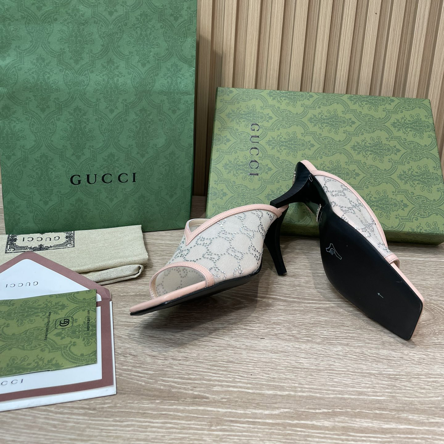 Gucci Women's GG Sandal With Heel Height Of 7.5cm - FashionPlug