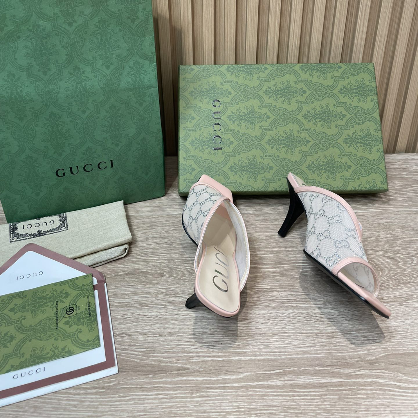 Gucci Women's GG Sandal With Heel Height Of 7.5cm - FashionPlug