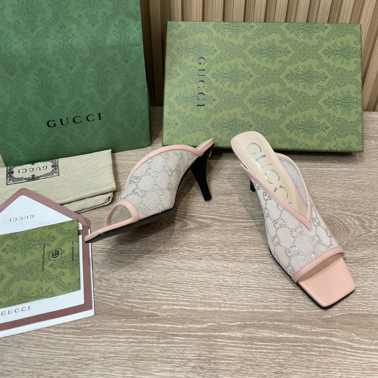 Gucci Women's GG Sandal With Heel Height Of 7.5cm - FashionPlug