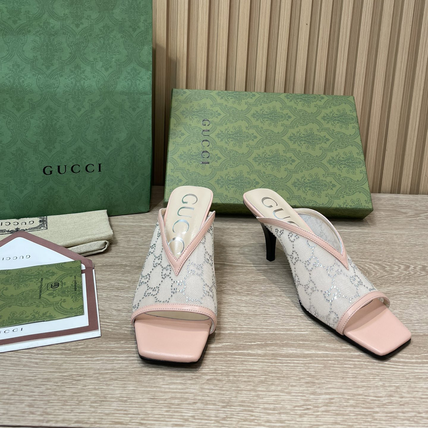 Gucci Women's GG Sandal With Heel Height Of 7.5cm - FashionPlug