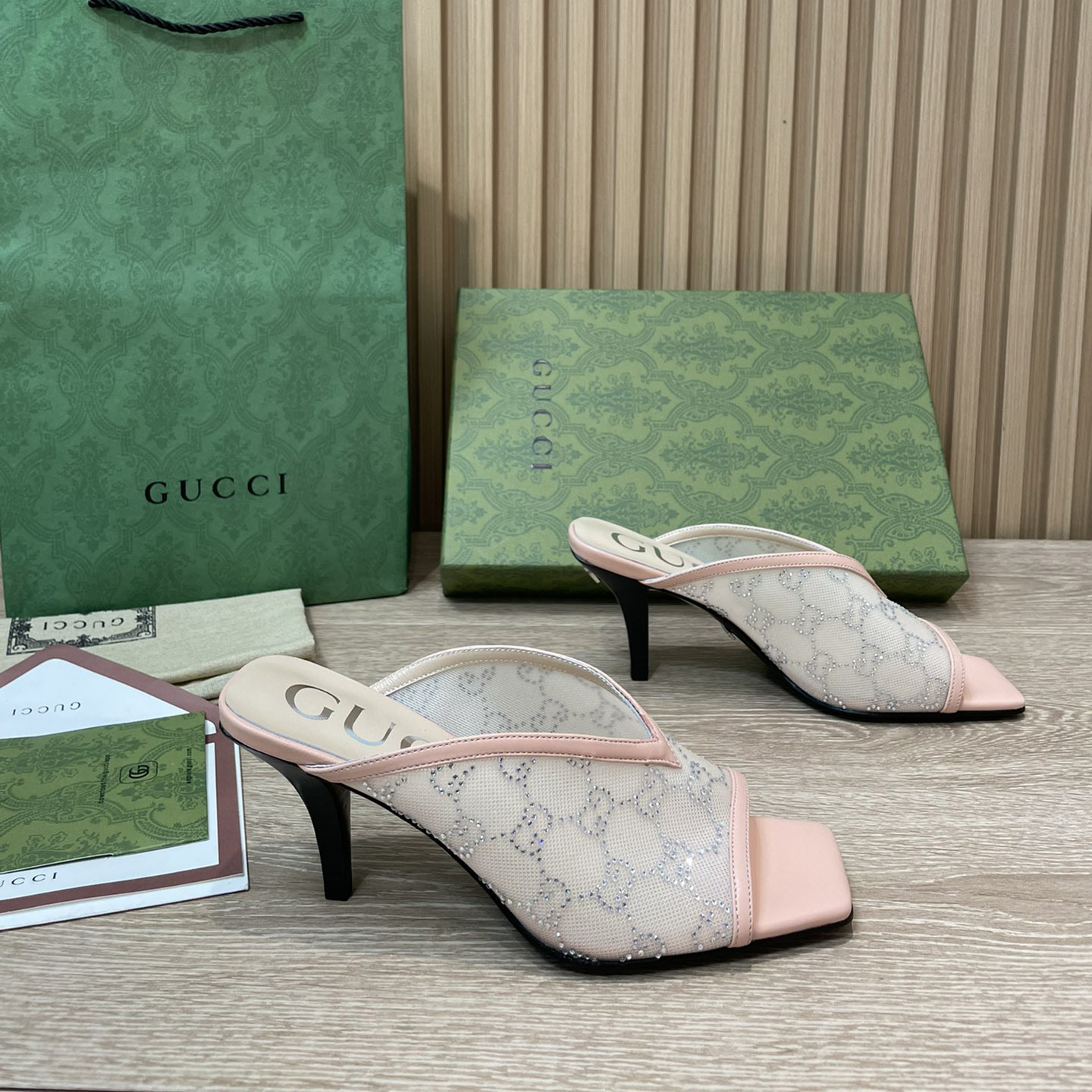 Gucci Women's GG Sandal With Heel Height Of 7.5cm - FashionPlug