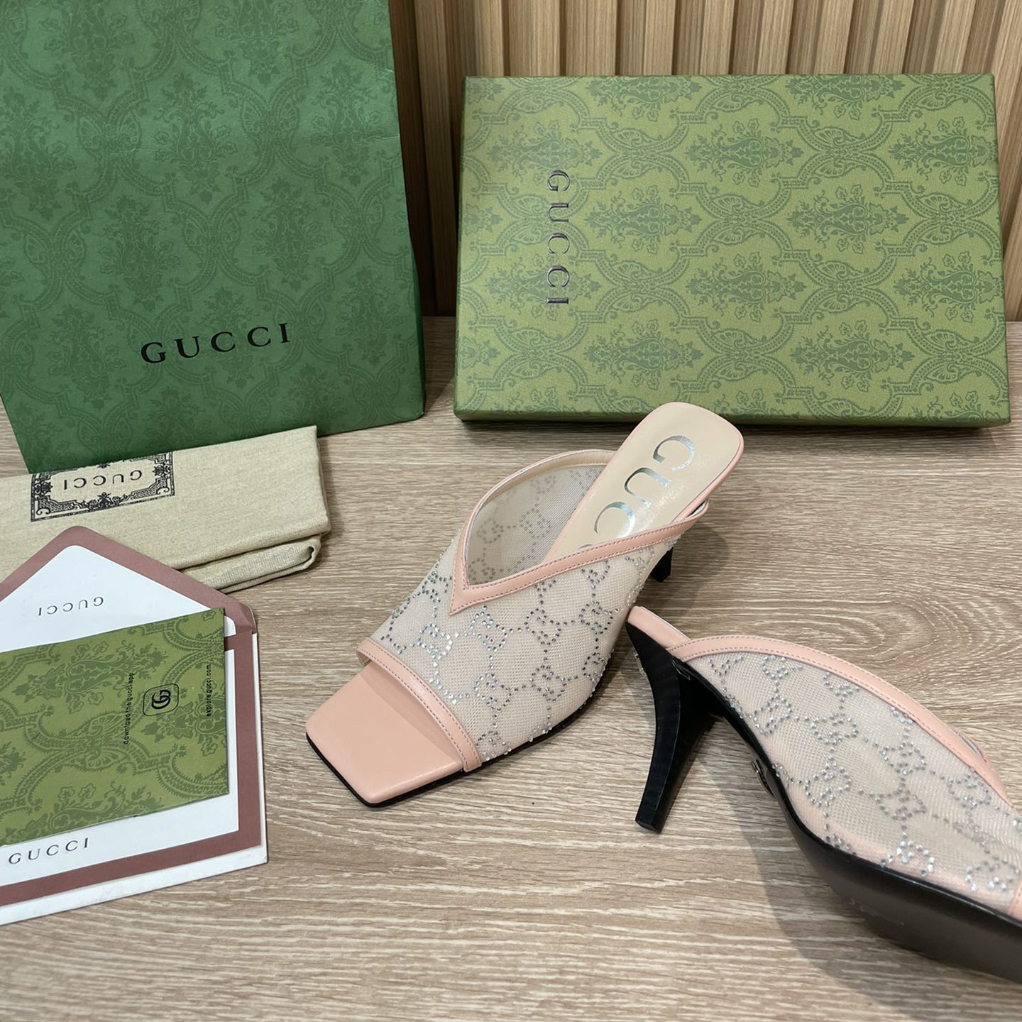 Gucci Women's GG Sandal With Heel Height Of 7.5cm - FashionPlug