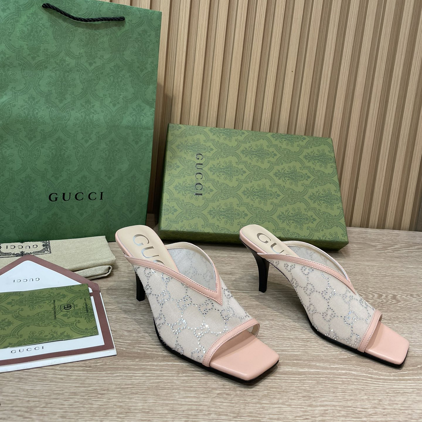 Gucci Women's GG Sandal With Heel Height Of 7.5cm - FashionPlug