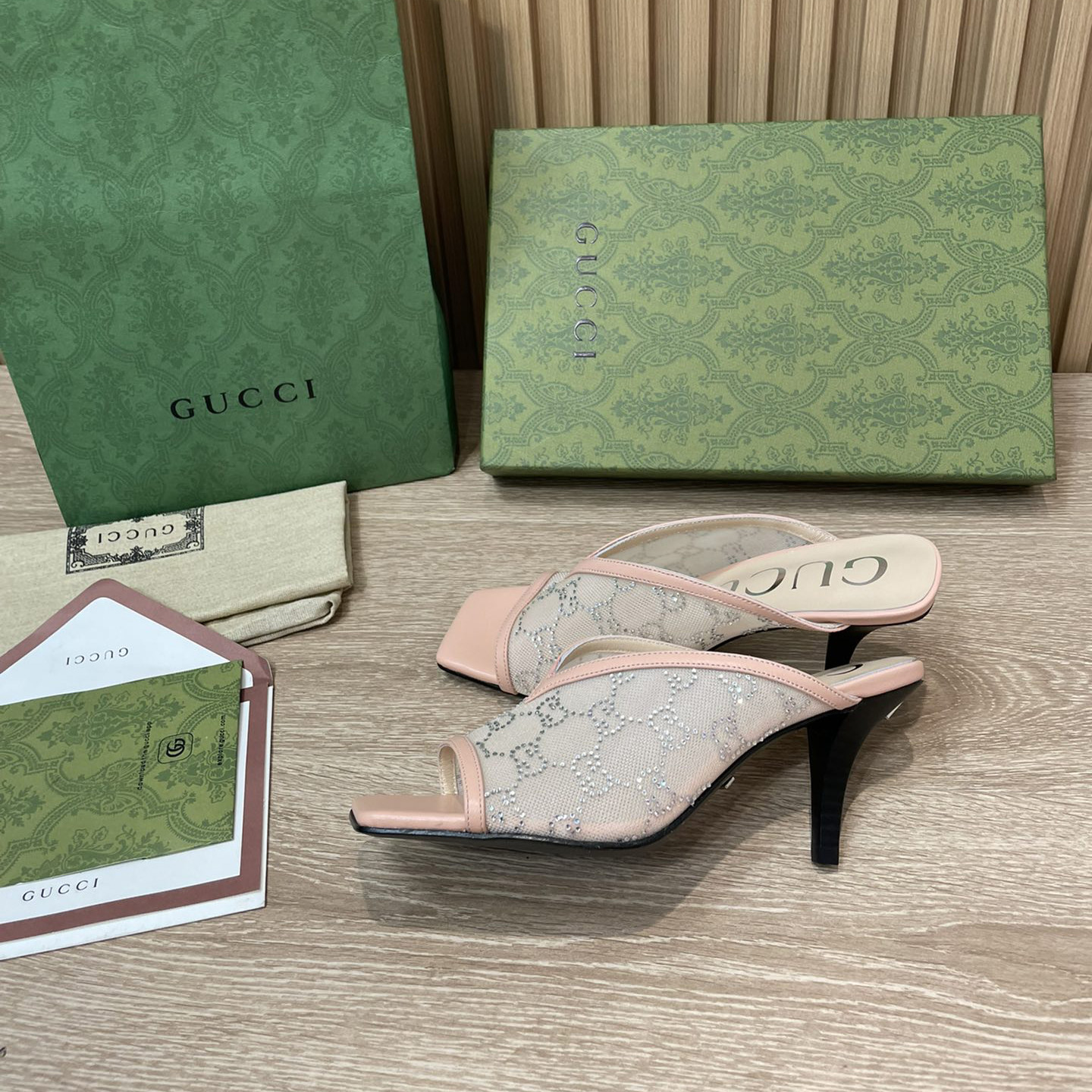 Gucci Women's GG Sandal With Heel Height Of 7.5cm - FashionPlug