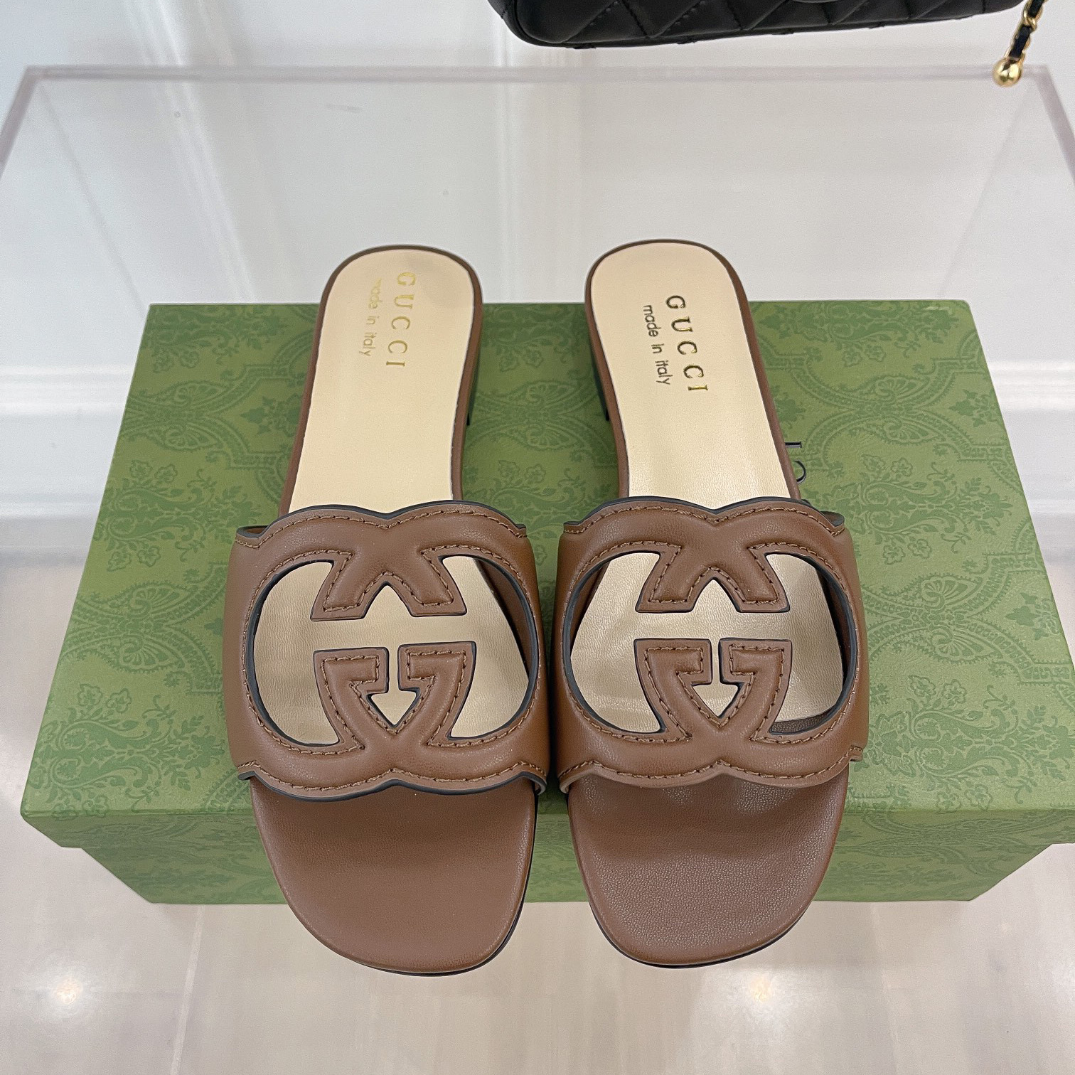 Gucci Women's Interlocking G Cut-Out Slide Sandal - FashionPlug