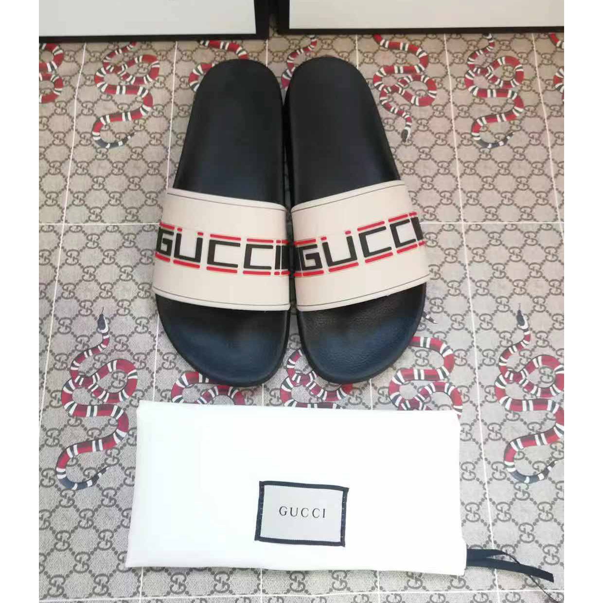 Gucci Logo Slide Sandal - FashionPlug