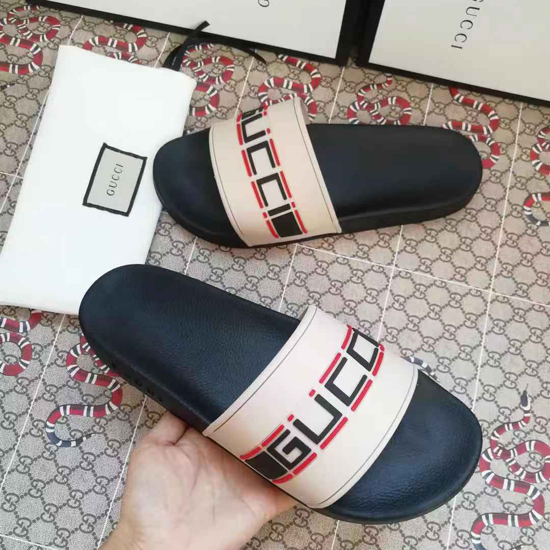 Gucci Logo Slide Sandal - FashionPlug