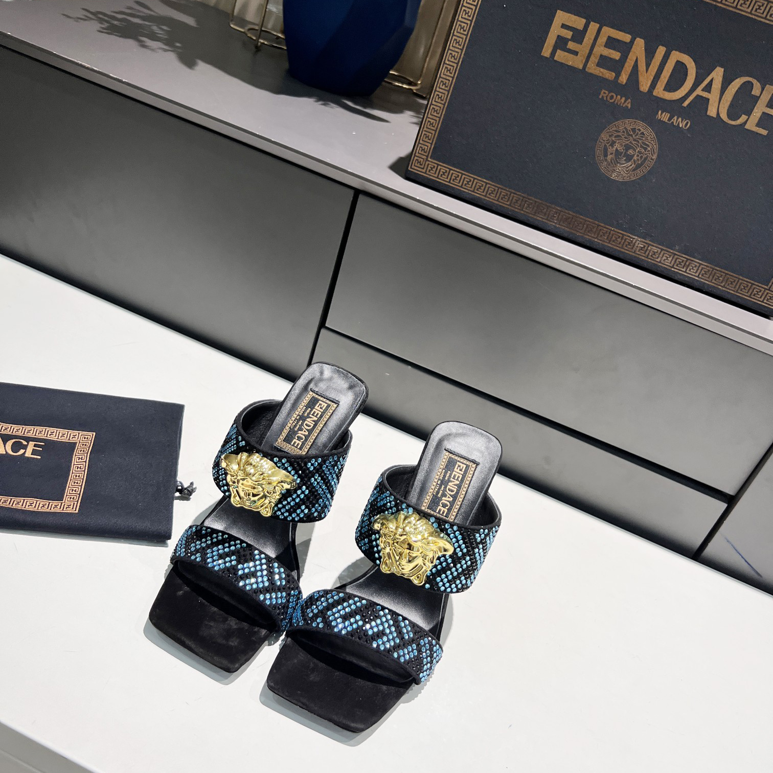 Versace Fendace  FF Jacquard Mules - FashionPlug