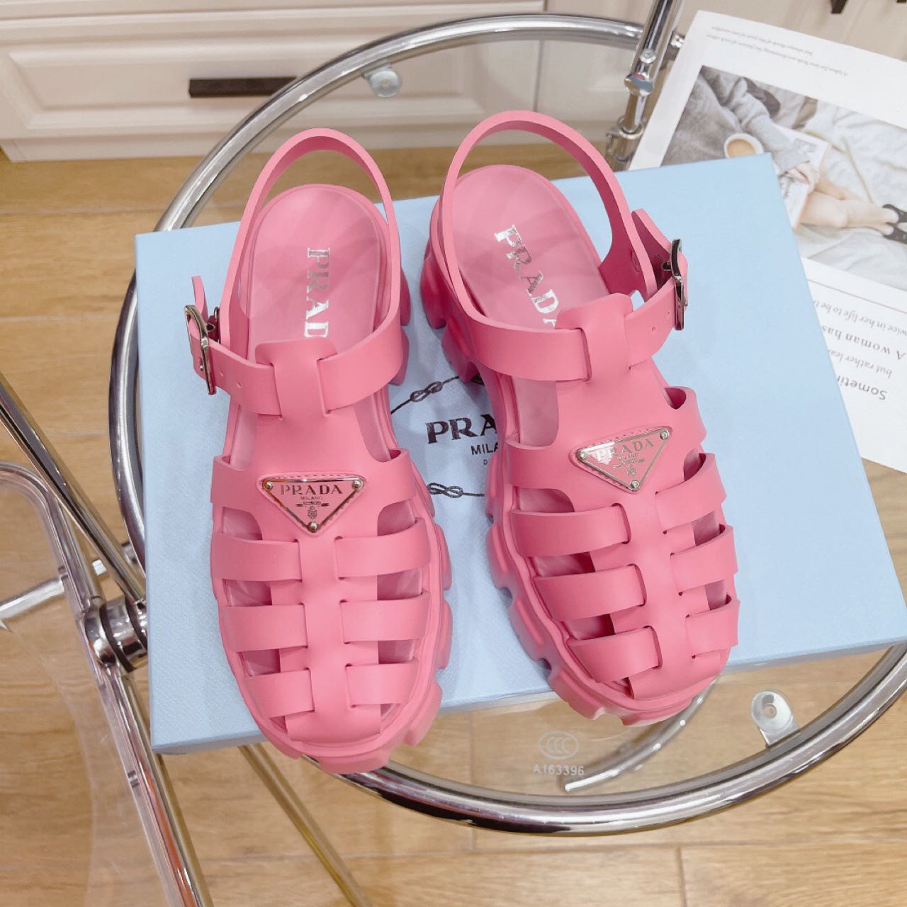 Prada Foam Rubber Sandals In Begonia Pink - FashionPlug