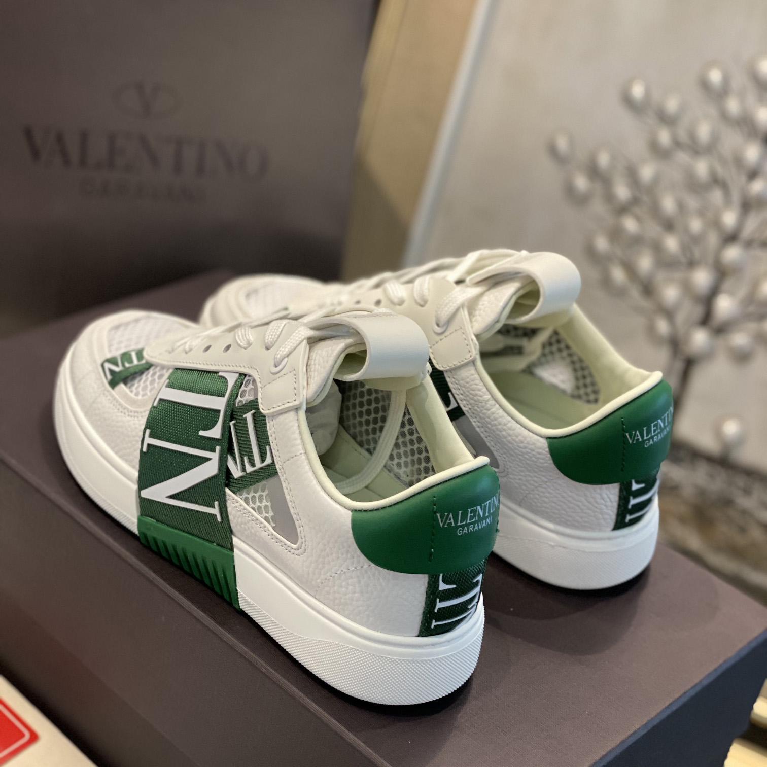 Valenti  VL7N Low-Top Sneakers In Calfskin And Mesh Fabric With Bands - FashionPlug