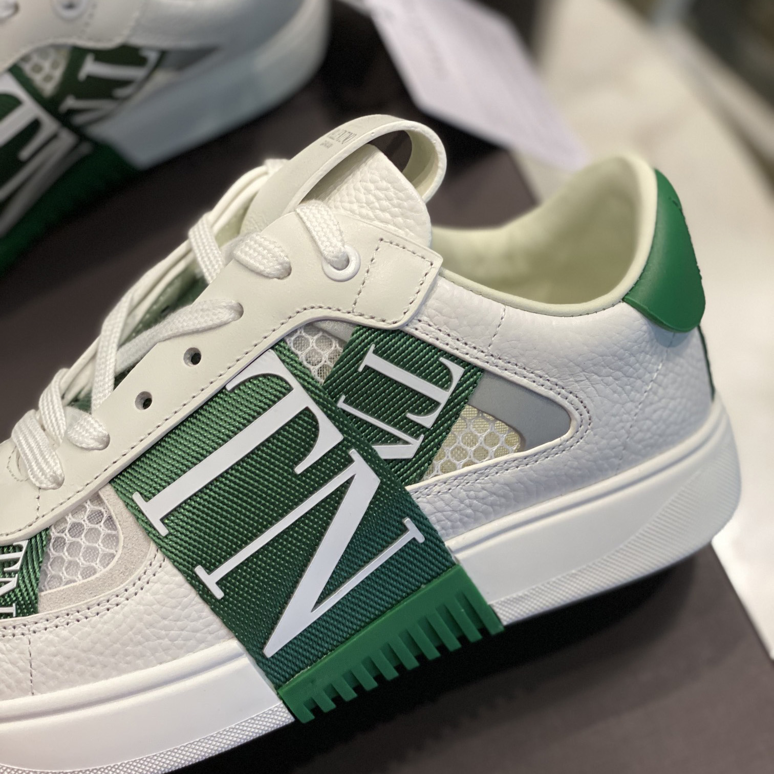 Valenti  VL7N Low-Top Sneakers In Calfskin And Mesh Fabric With Bands - FashionPlug