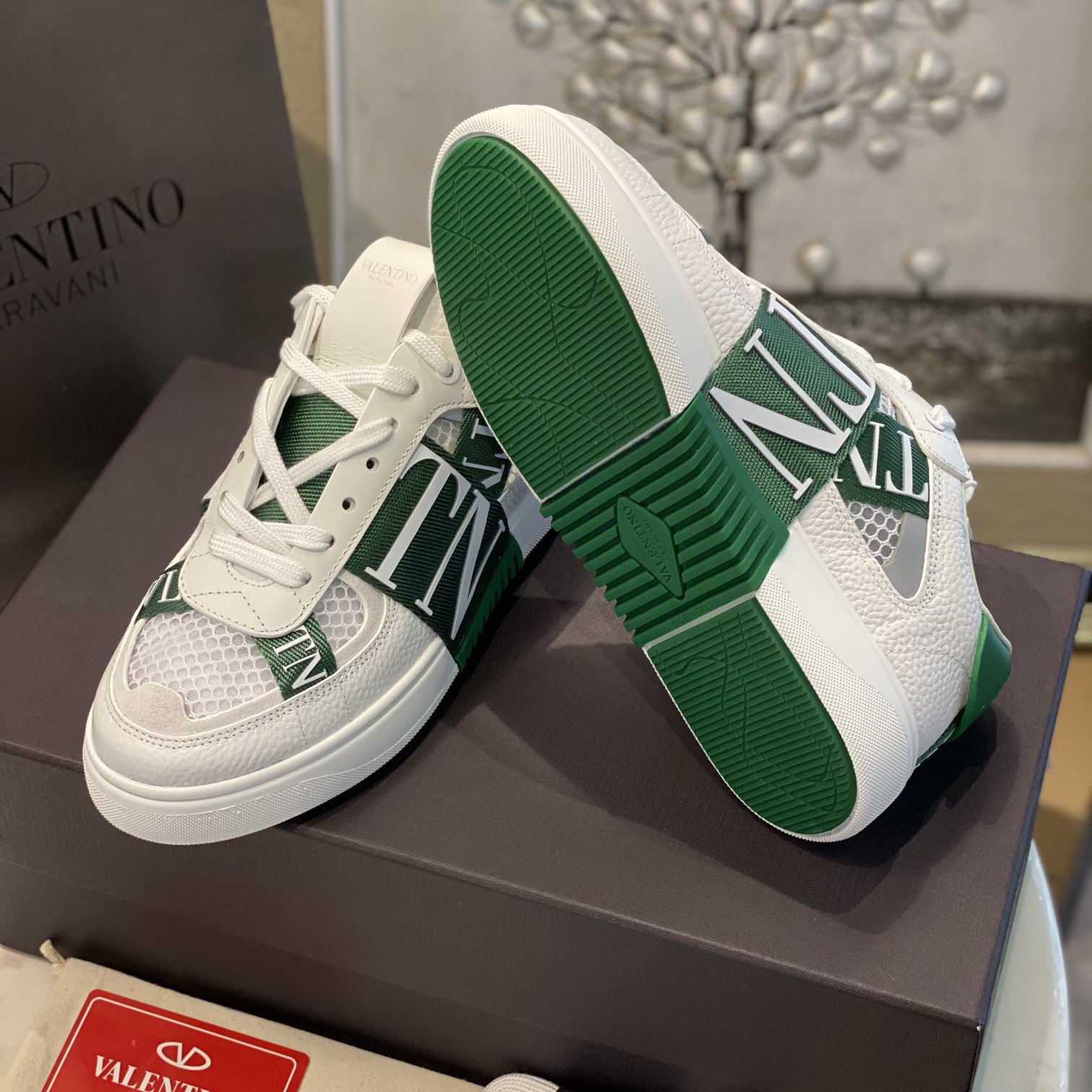 Valenti  VL7N Low-Top Sneakers In Calfskin And Mesh Fabric With Bands - FashionPlug