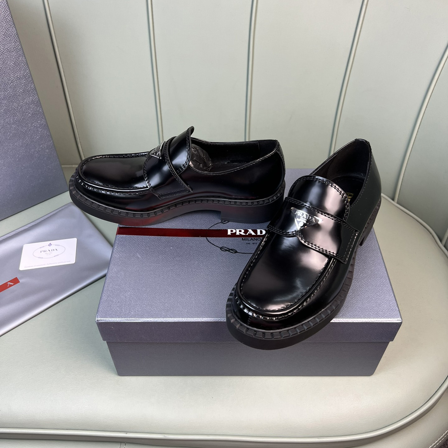 Prada Chocolate Sharp Brushed Leather Pointed Loafers - FashionPlug