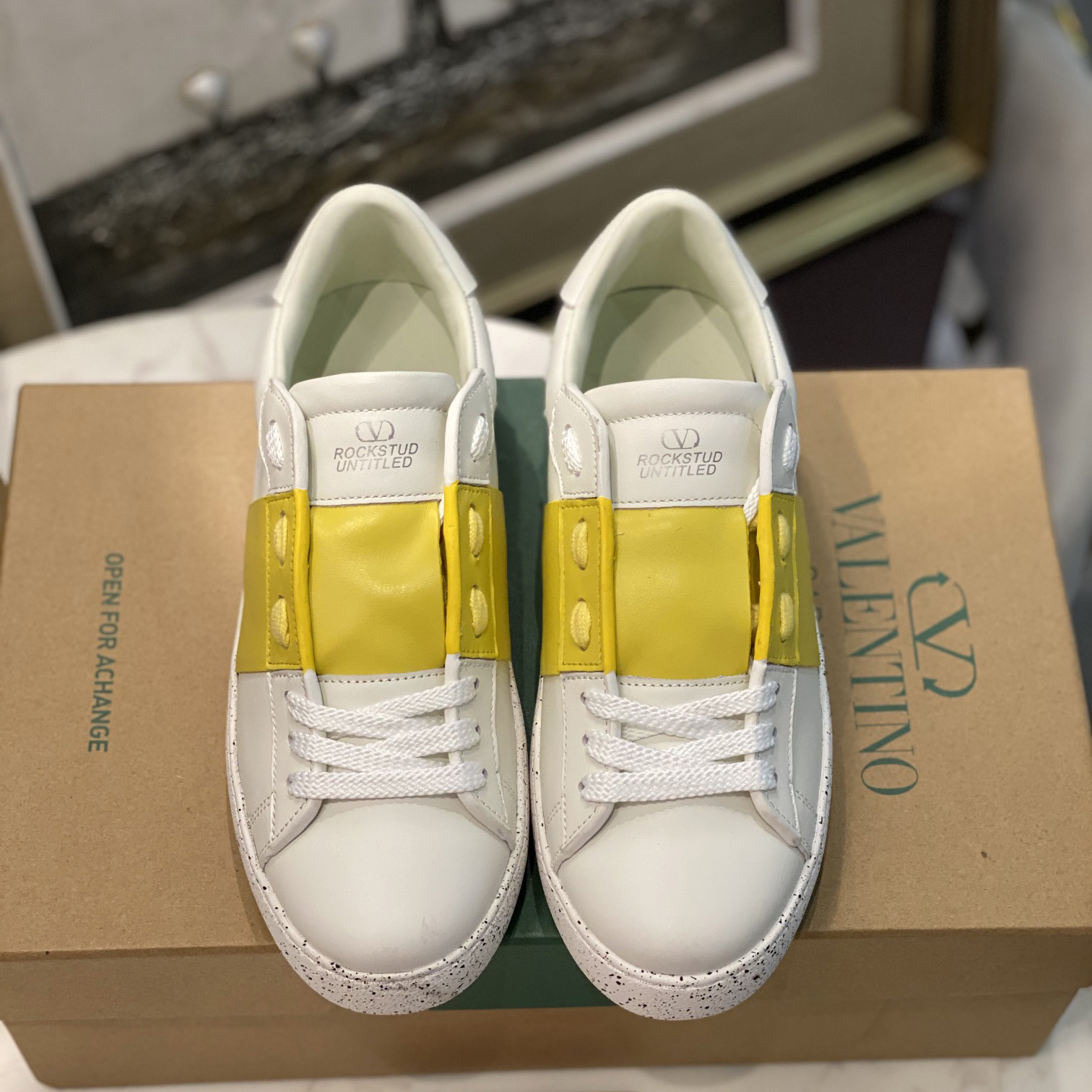 Valenti Open For A Change Sneaker In Bio-Based Material In White/Lemon Cream - FashionPlug