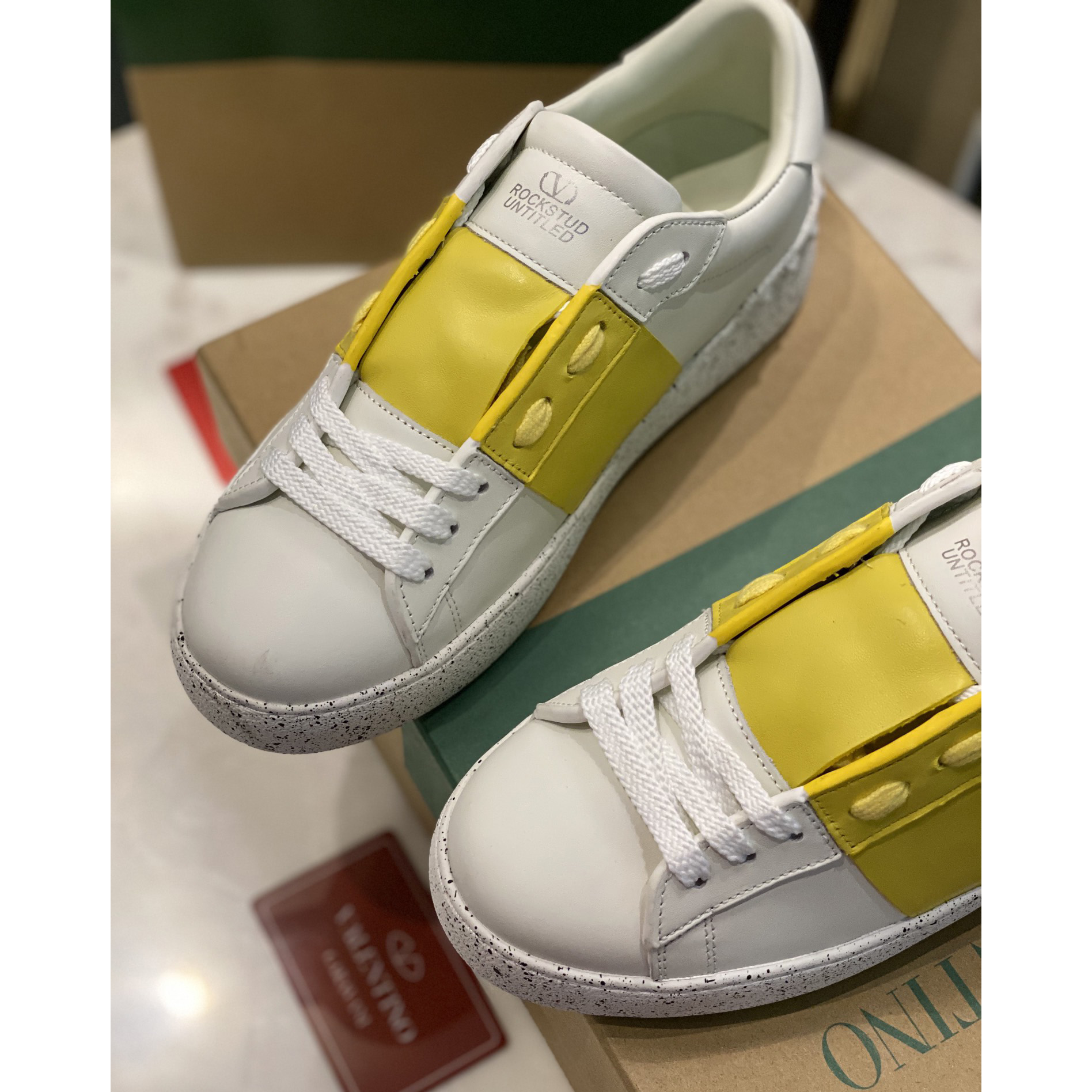 Valenti Open For A Change Sneaker In Bio-Based Material In White/Lemon Cream - FashionPlug