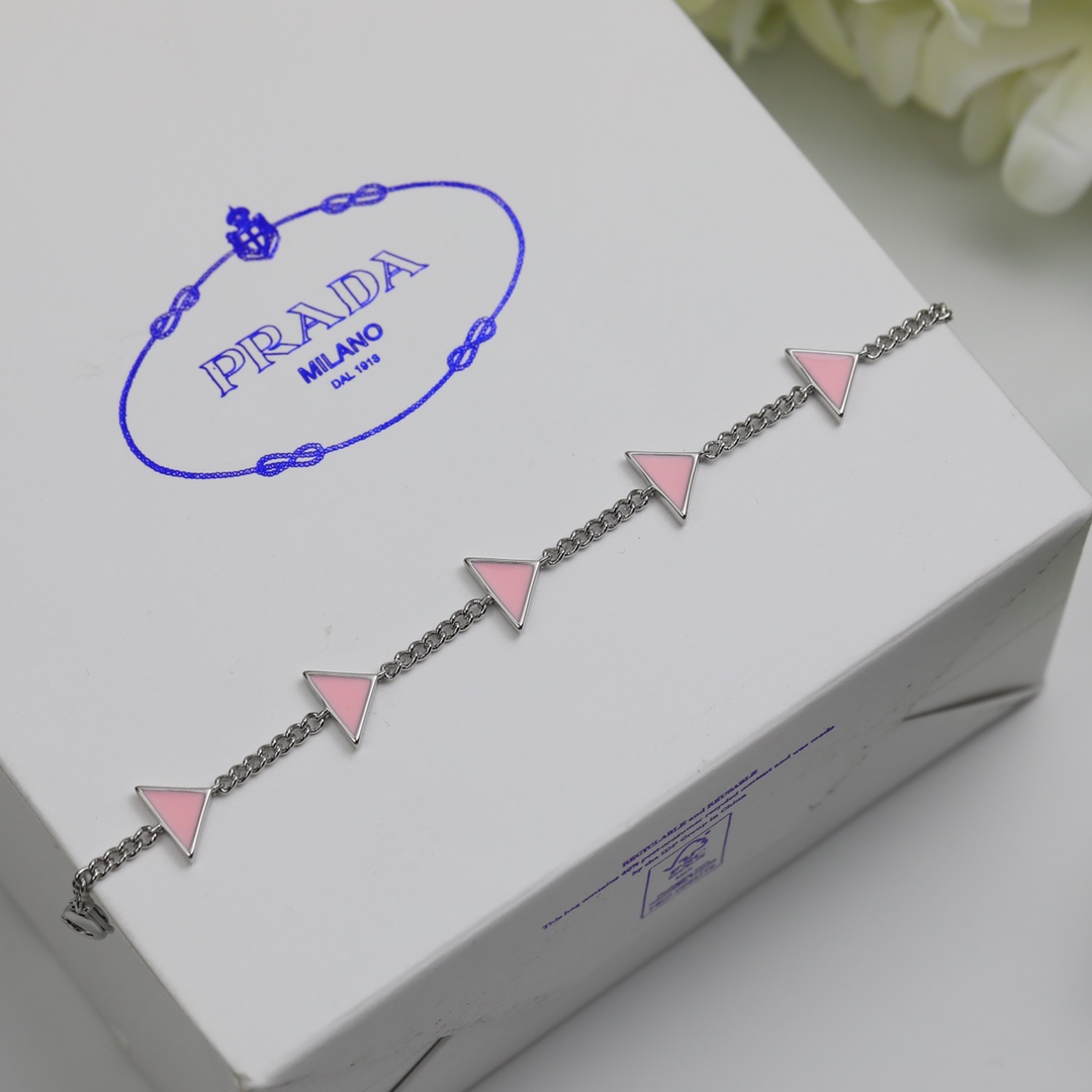 Prada Symbole Bracelet In Alabaster Pink - FashionPlug