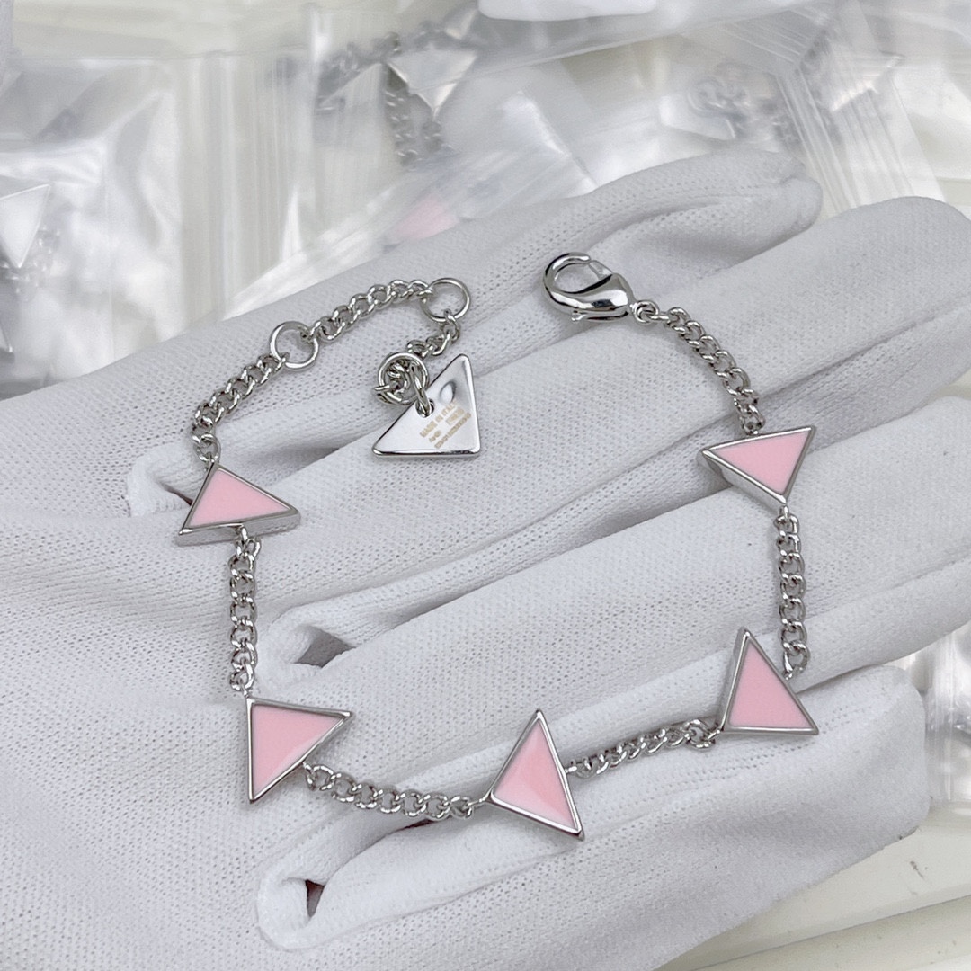 Prada Symbole Bracelet In Alabaster Pink - FashionPlug