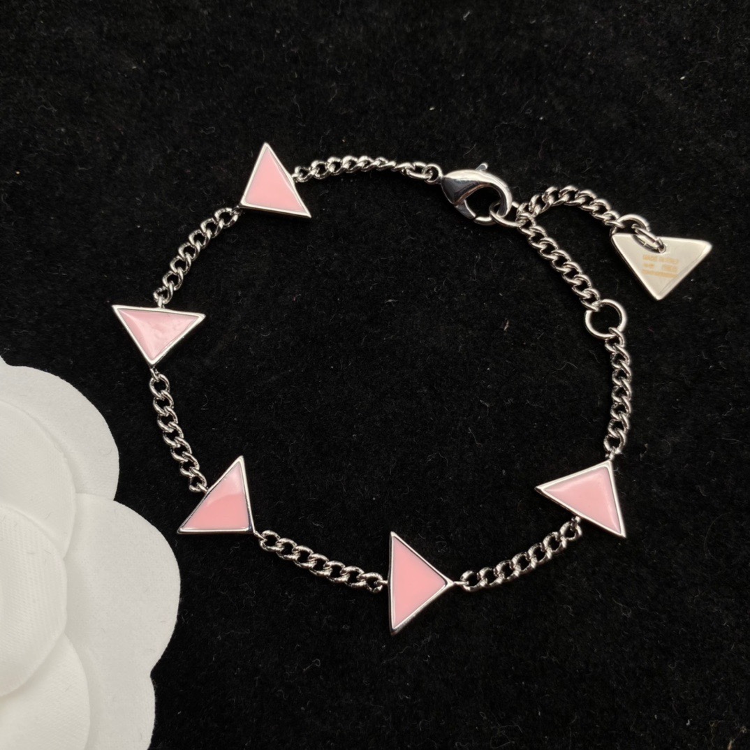Prada Symbole Bracelet In Alabaster Pink - FashionPlug