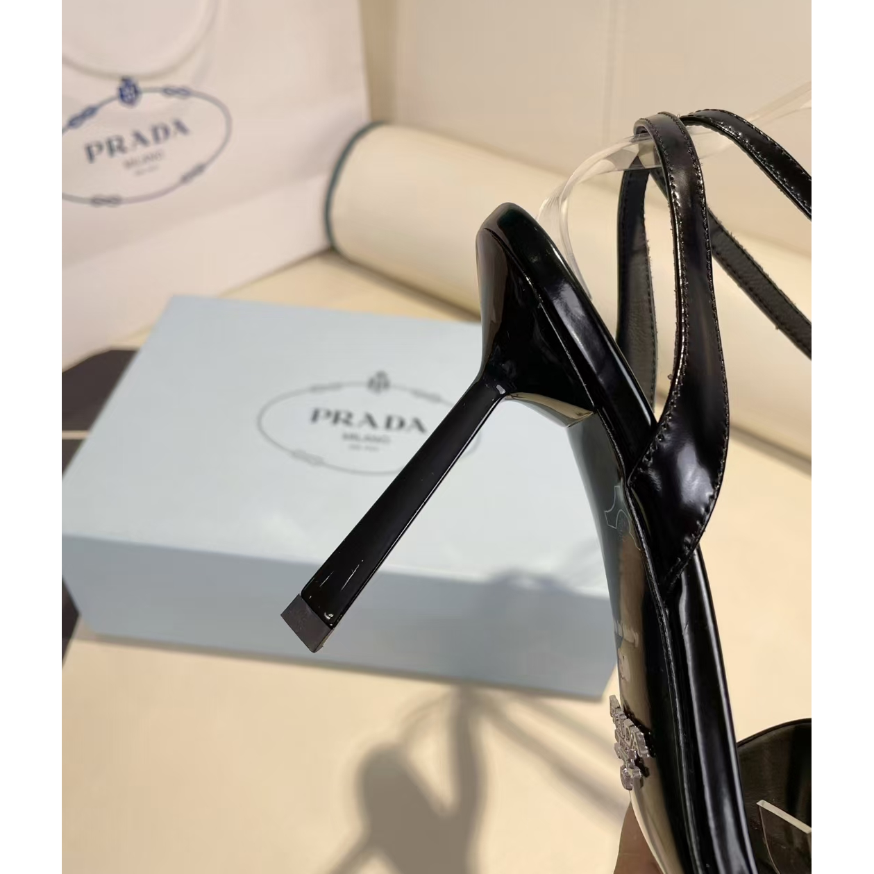 Prada Patent Leather Sling-Back Pumps - FashionPlug