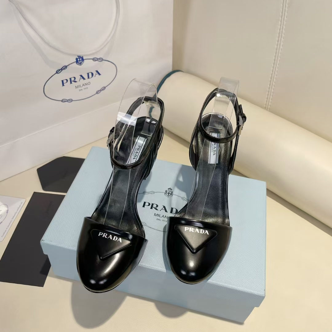 Prada Patent Leather Sling-Back Pumps - FashionPlug