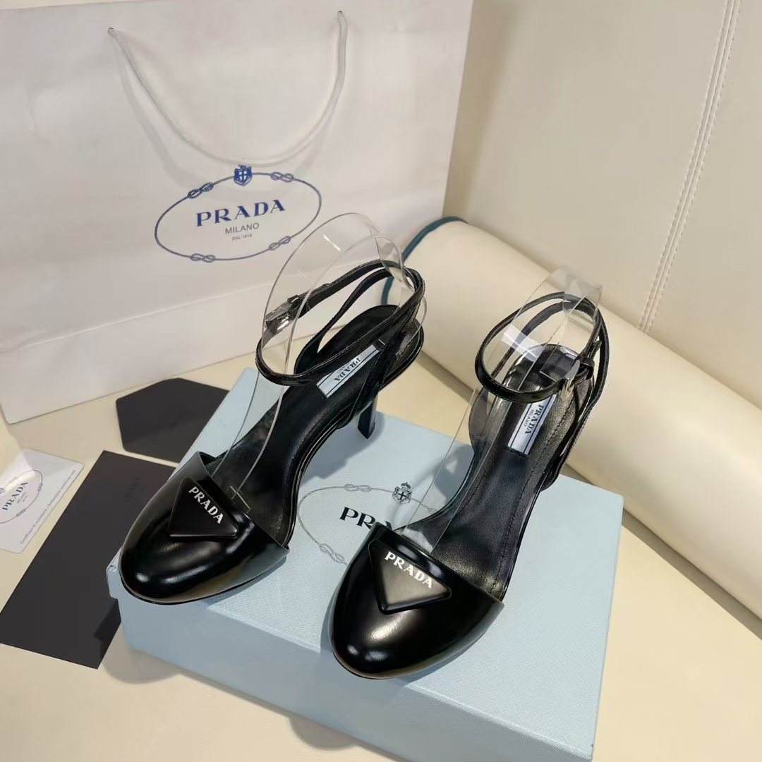 Prada Patent Leather Sling-Back Pumps - FashionPlug
