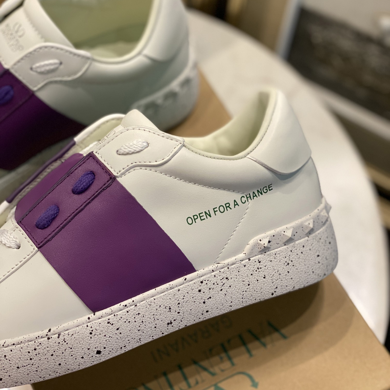 Valenti Open For A Change Sneaker In Bio-Based Material In White/Sunset Purple - FashionPlug