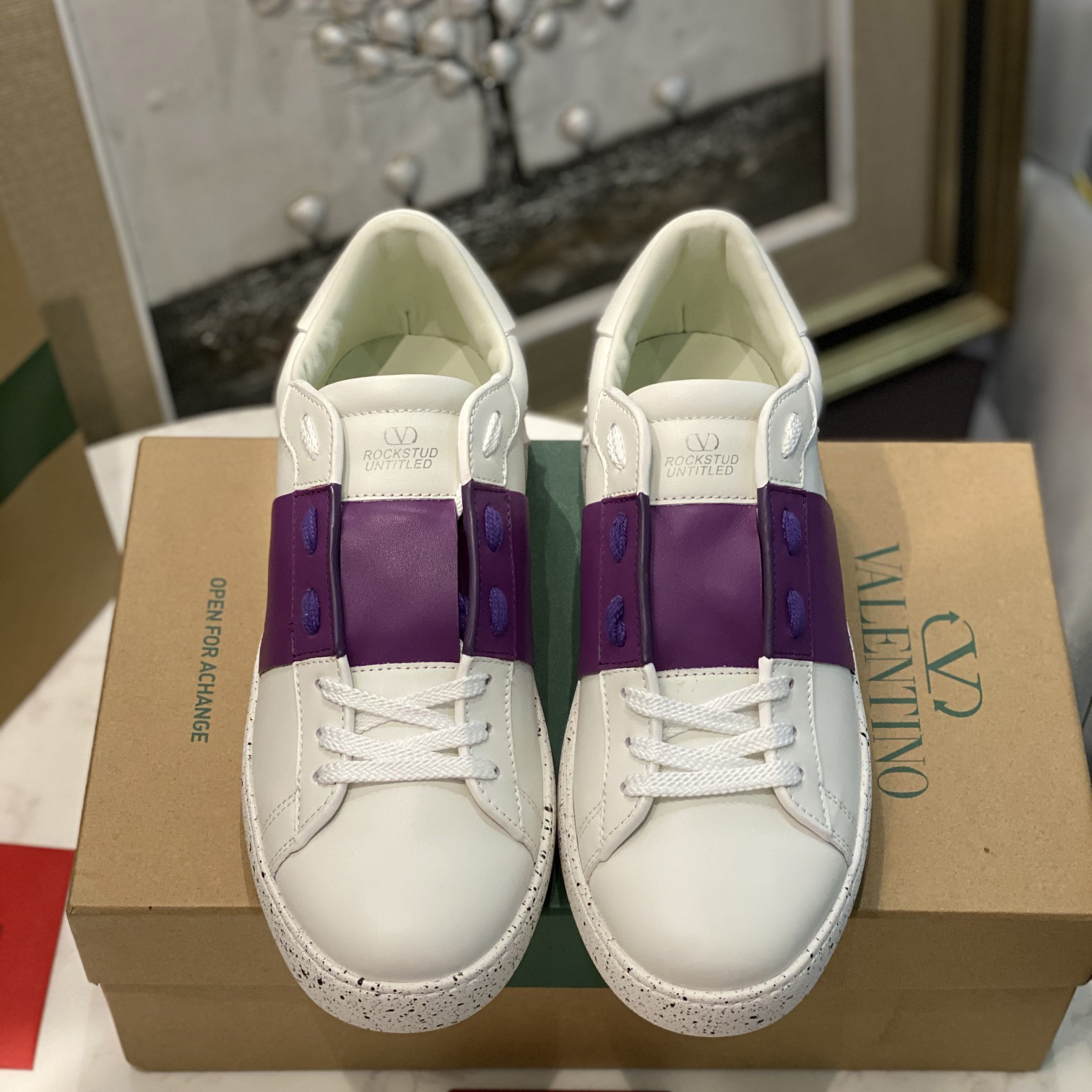 Valenti Open For A Change Sneaker In Bio-Based Material In White/Sunset Purple - FashionPlug