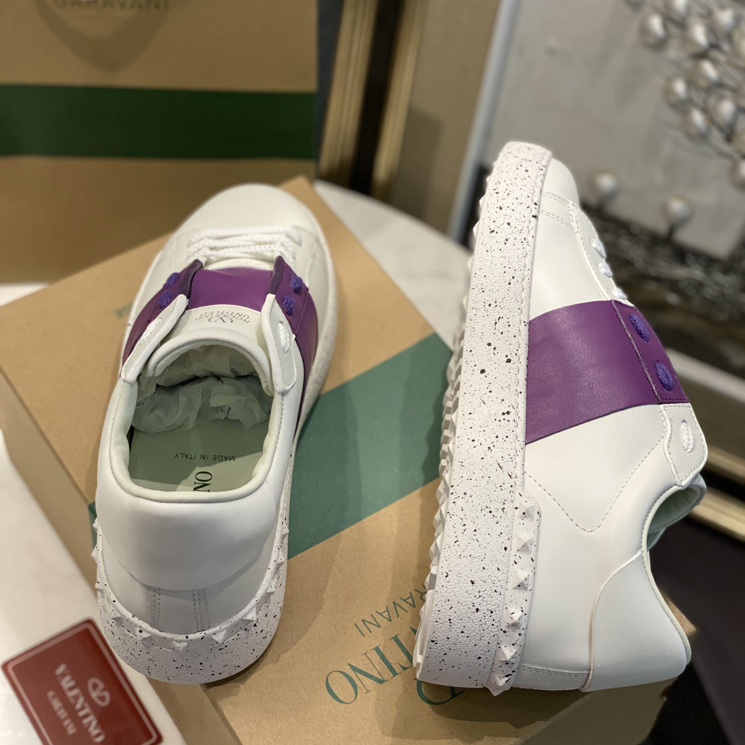 Valenti Open For A Change Sneaker In Bio-Based Material In White/Sunset Purple - FashionPlug