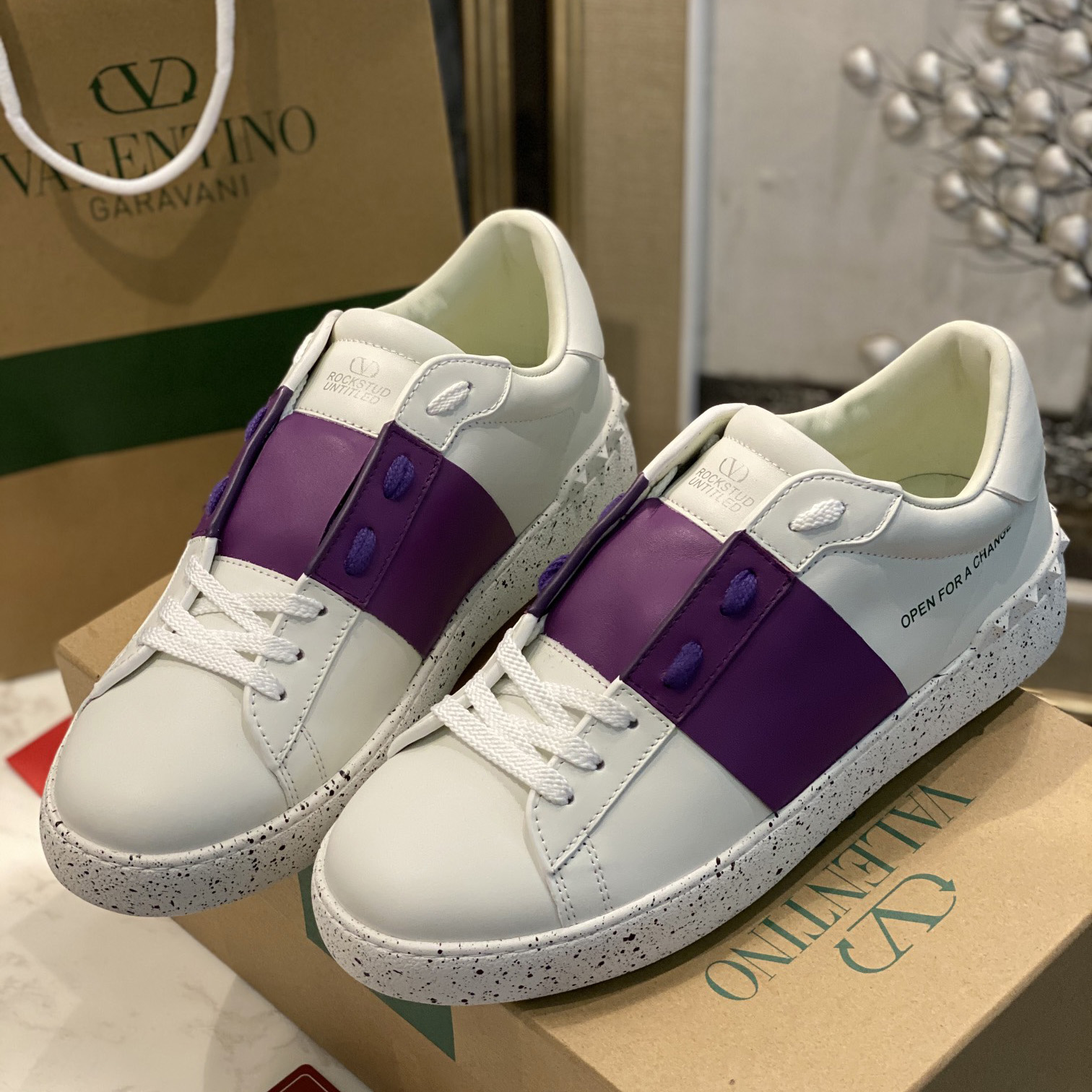 Valenti Open For A Change Sneaker In Bio-Based Material In White/Sunset Purple - FashionPlug
