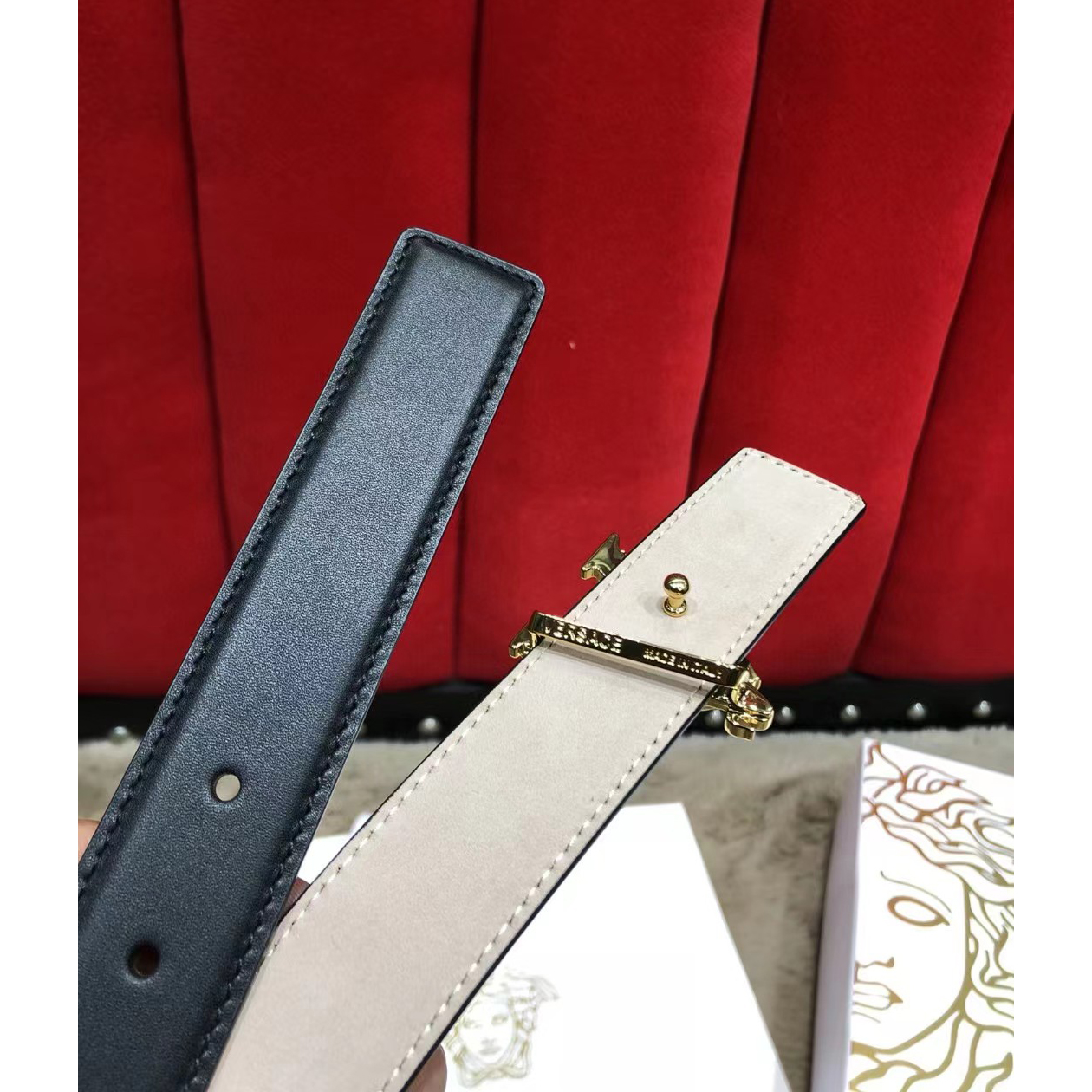 Versace Virtus Waist Belt  30mm - FashionPlug