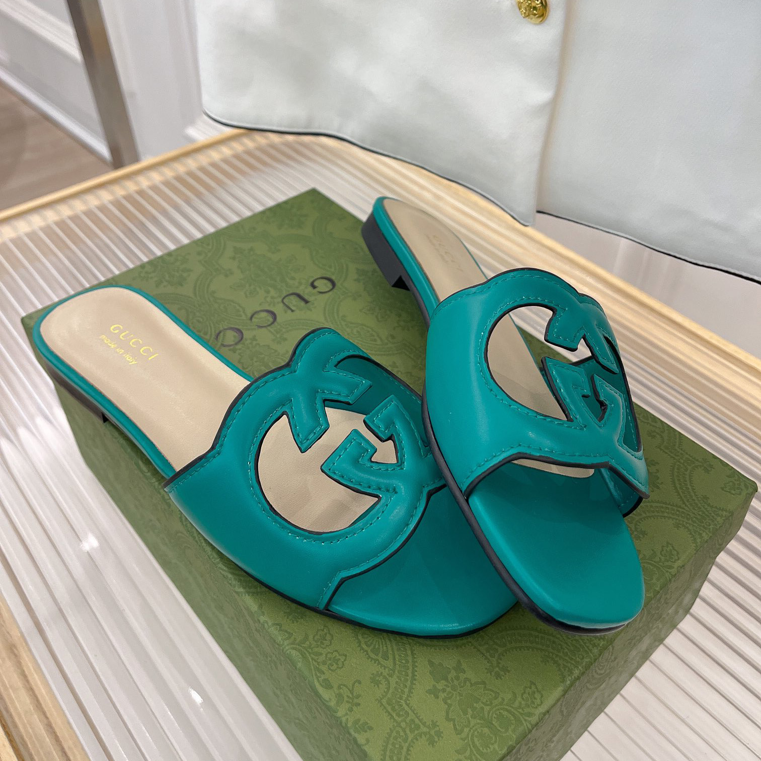 Gucci Women's Interlocking G Cut-Out Slide Sandal - FashionPlug