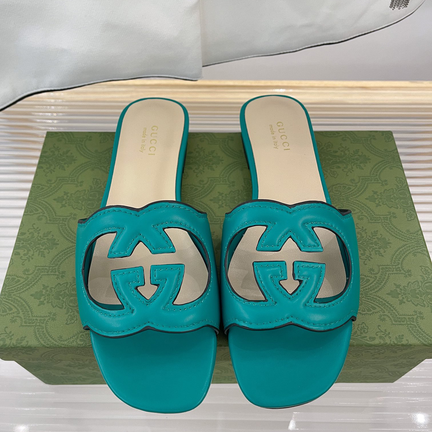 Gucci Women's Interlocking G Cut-Out Slide Sandal - FashionPlug