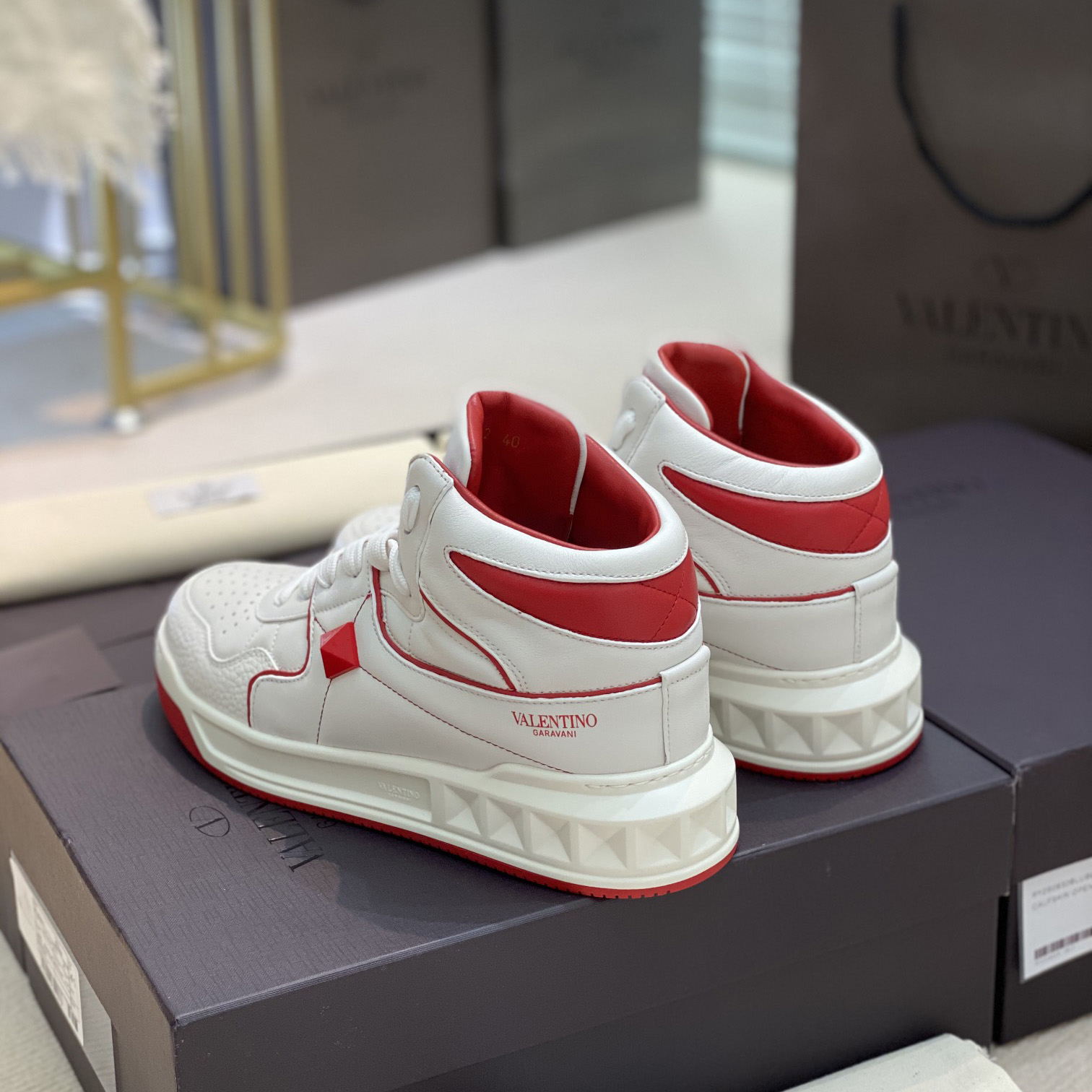 Valenti One Stud Mid-Top Nappa Sneaker - FashionPlug