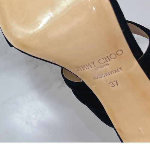 Jimmy Choo Black Suede Sandals With Pearls And Crystals - FashionPlug