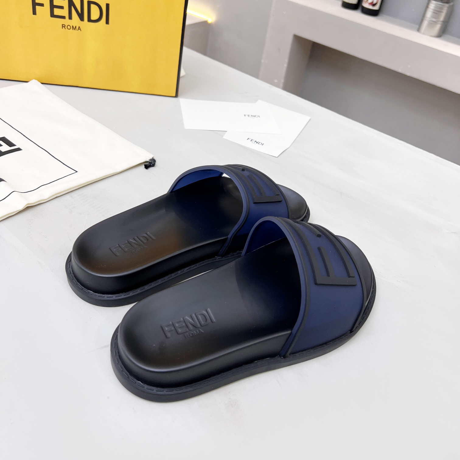 Fendi Baguette Slides - FashionPlug