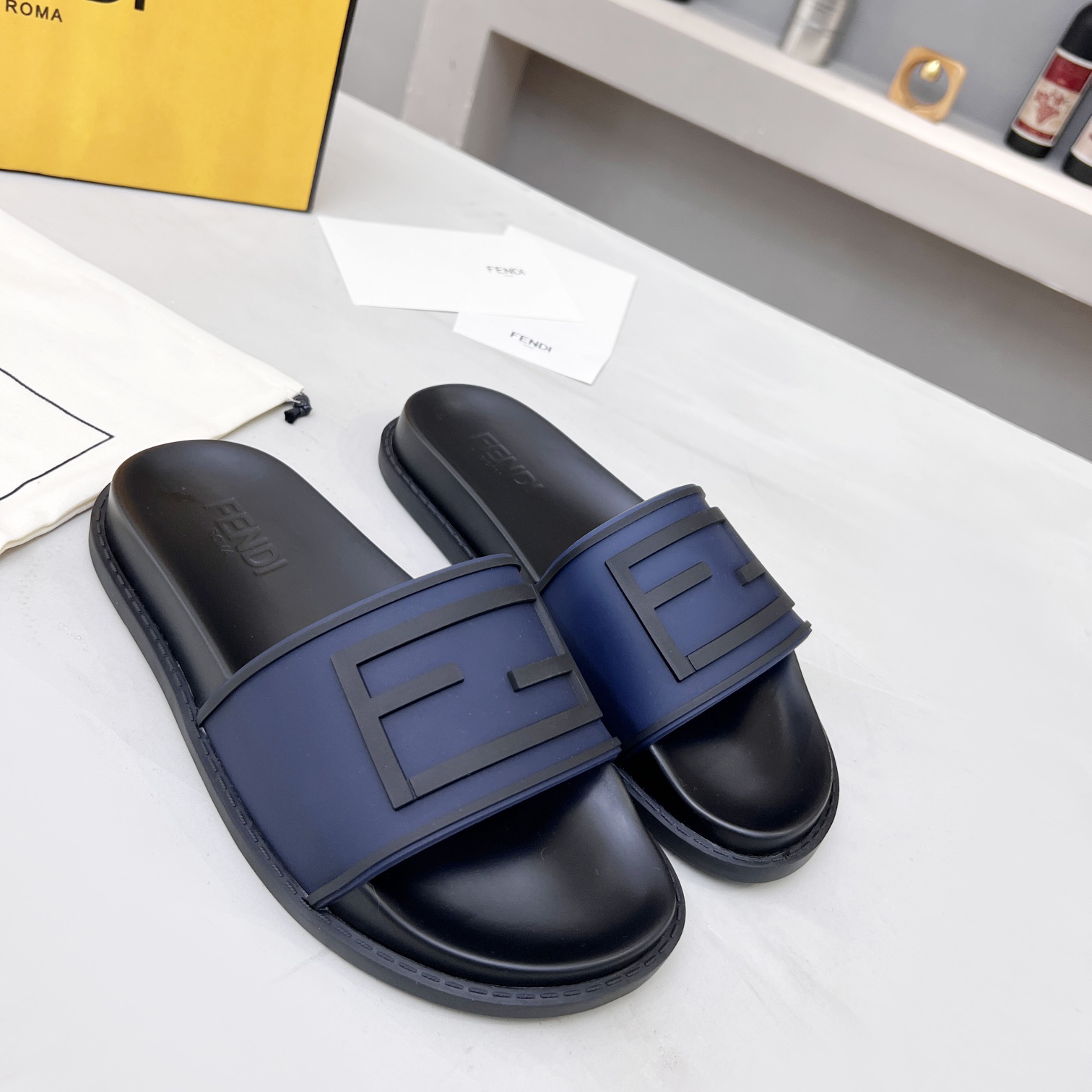 Fendi Baguette Slides - FashionPlug