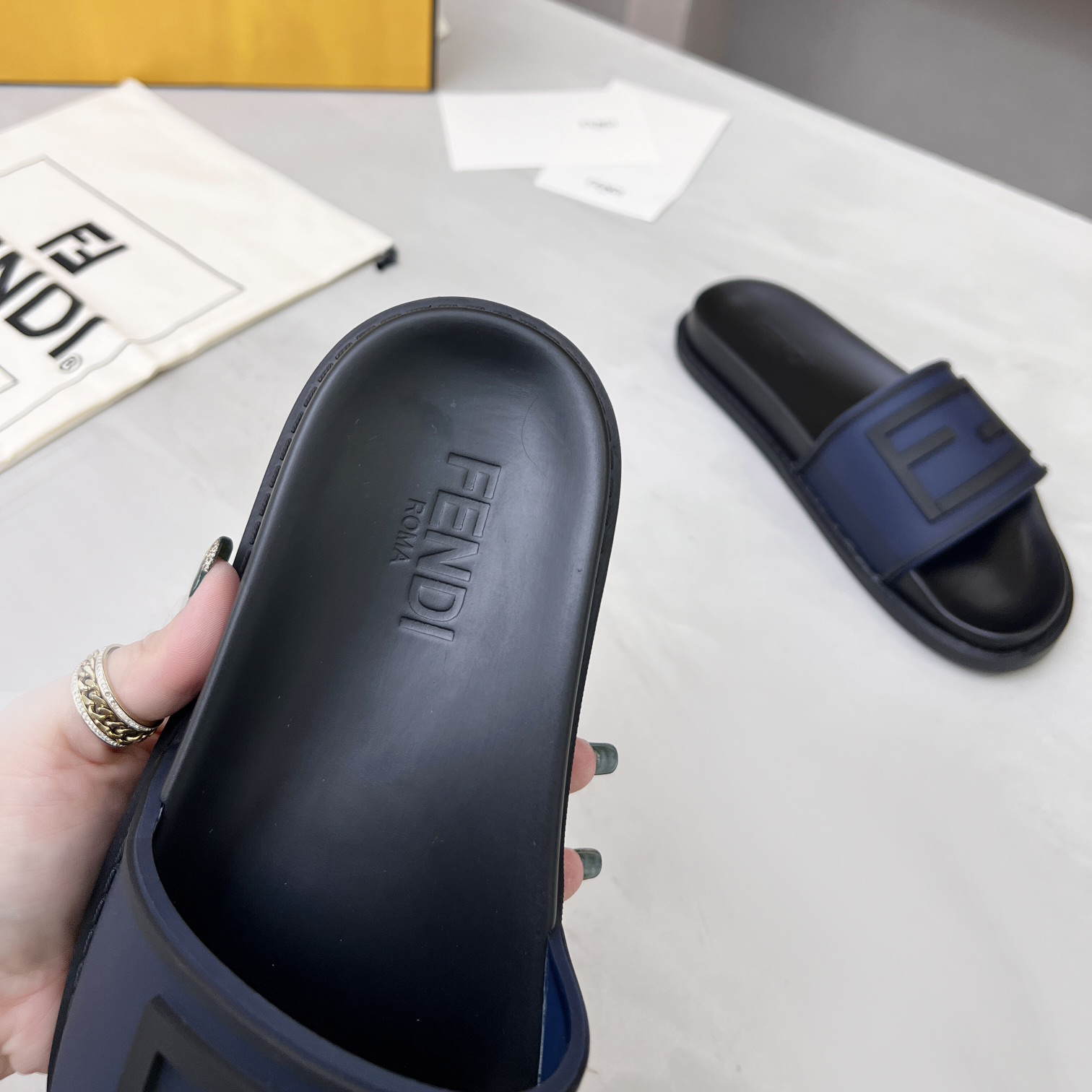 Fendi Baguette Slides - FashionPlug