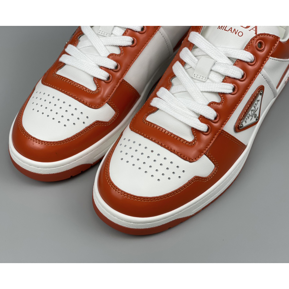Prada Downtown Leather Sneakers - FashionPlug