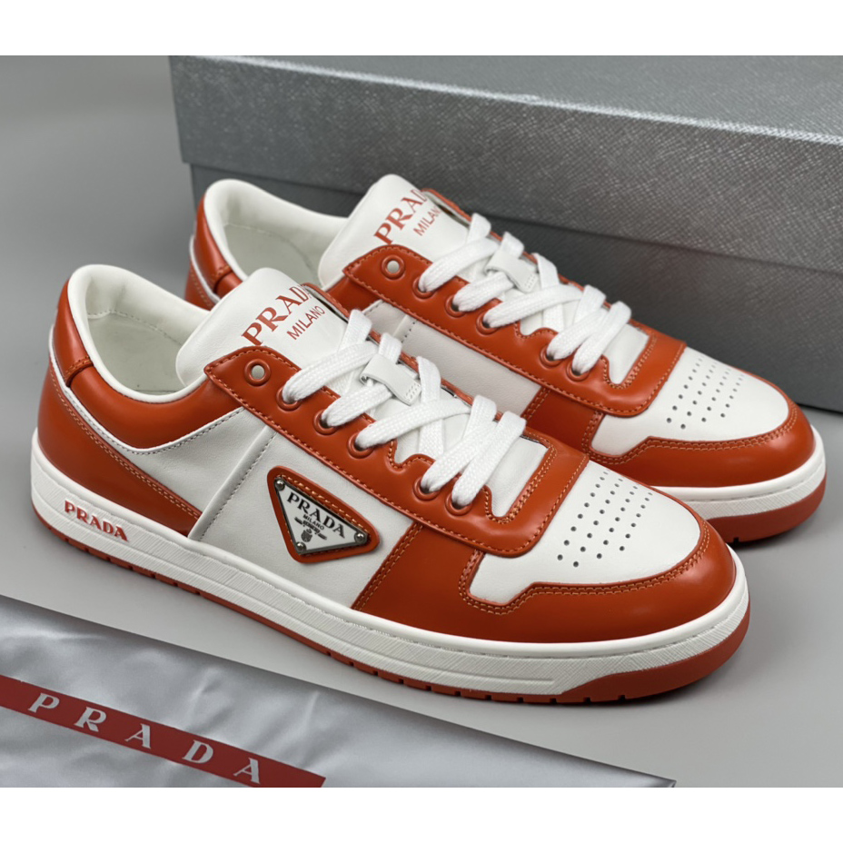 Prada Downtown Leather Sneakers - FashionPlug
