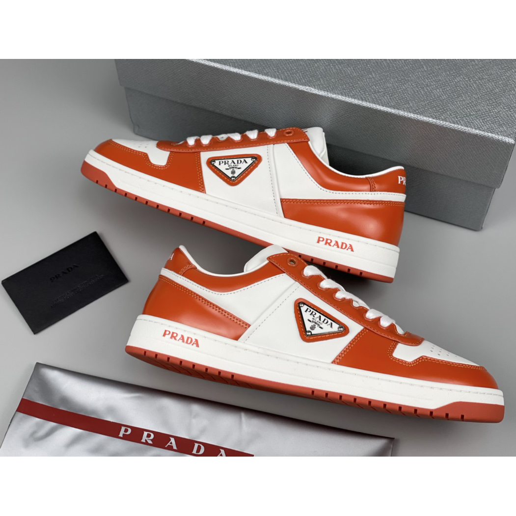 Prada Downtown Leather Sneakers - FashionPlug