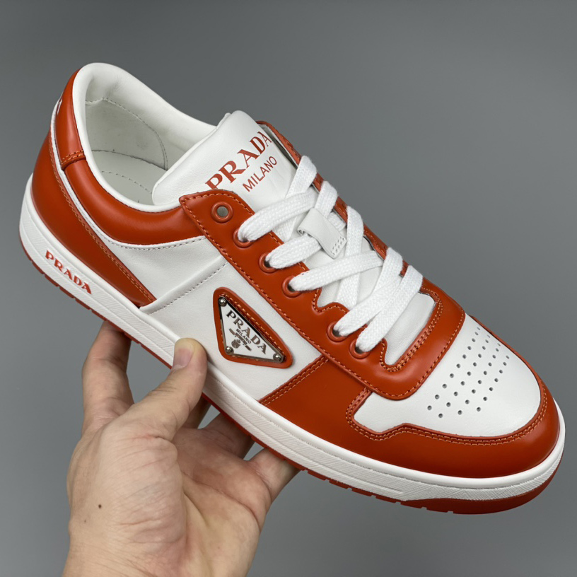 Prada Downtown Leather Sneakers - FashionPlug